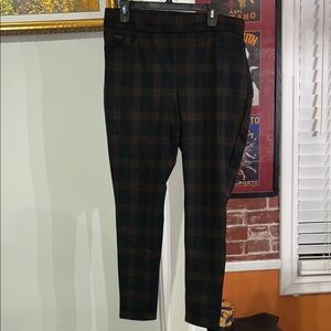 Express  Women Brown and Black Plaid Dress Pants